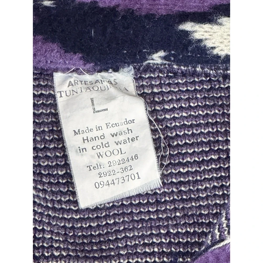 Vintage Ruminahui Wool Eagle Full Zip Large
